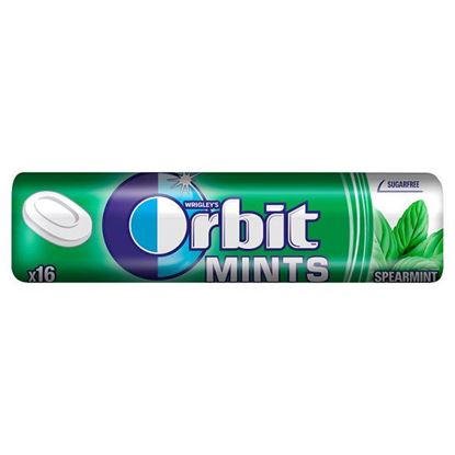 Obrazek Orbit Spearmint Mints Cukierki bez cukru 28 g (16 cukierków)