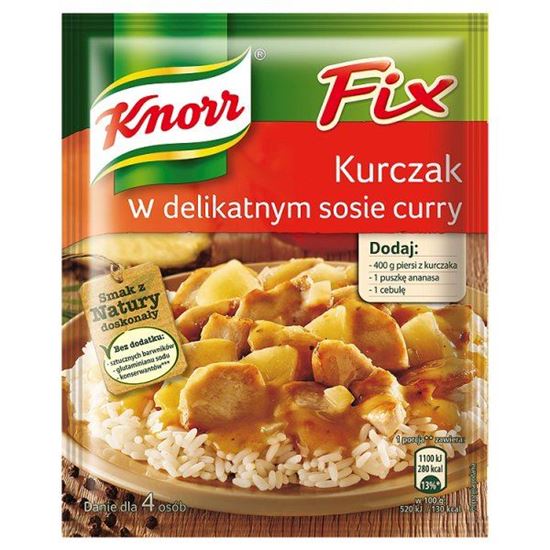 Obrazek Knorr Fix Kurczak w delikatnym sosie curry 40 g