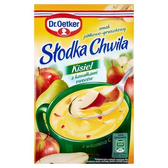 Obrazek Dr. Oetker Słodka Chwila Kisiel z kawałkami owoców smak jabłkowo-gruszkowy 31,5 g
