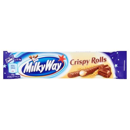 Obrazek Milky Way Rurki z nadzieniem mlecznym w polewie z mlecznej czekolady 25 g