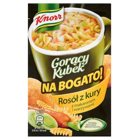 Obrazek Knorr Gorący Kubek Na bogato! Rosół z kury z makaronem i warzywami 29 g