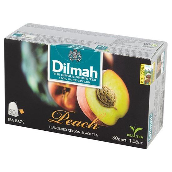 Obrazek Dilmah Cejlońska czarna herbata z aromatem brzoskwini 30 g (20 torebek)