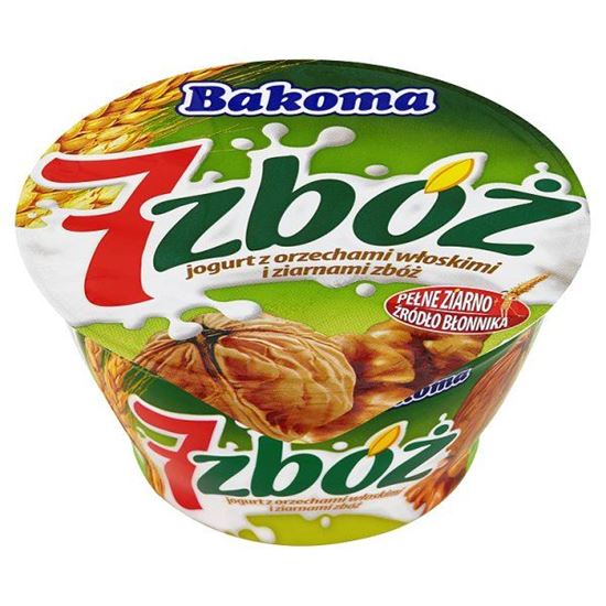 Obrazek Bakoma 7 zbóż Jogurt z orzechami włoskimi i ziarnami zbóż 150 g