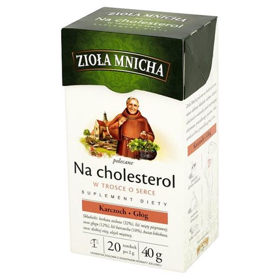 Obrazek Big-Active Zioła Mnicha Na cholesterol Suplement diety Herbatka ziołowa 40 g (20 torebek)