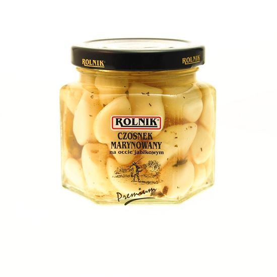 Obrazek Rolnik Premium Czosnek marynowany w occie jabłkowym 200 g