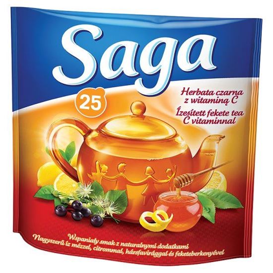 Obrazek Saga Herbata czarna z witaminą C 42,5 g (25 torebek)