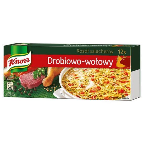 Obrazek Knorr Rosół szlachetny drobiowo-wołowy 120 g (12 sztuk)