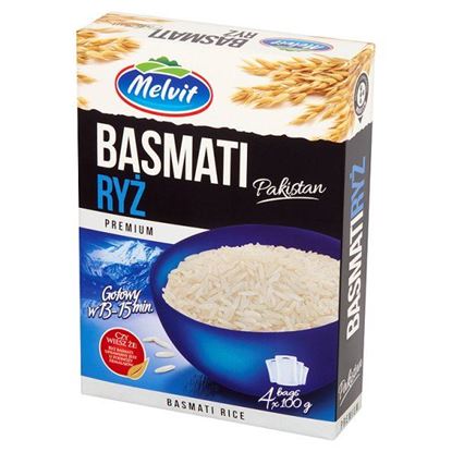 Obrazek Melvit Premium Ryż Basmati Pakistan 400 g (4 torebki)