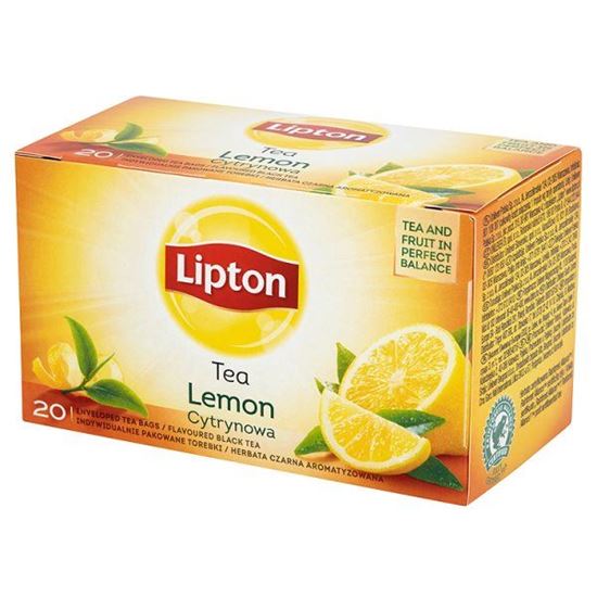 Obrazek Lipton Cytrynowa Herbata czarna aromatyzowana 32 g (20 torebek)