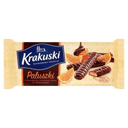 Obrazek Krakuski Paluszki z galaretką pomarańczową w czekoladzie 144 g