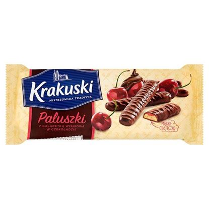 Obrazek Krakuski Paluszki z galaretką wiśniową w czekoladzie 144 g