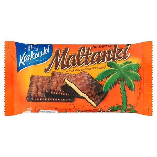 Obrazek Krakuski Maltanki Herbatniki w masie czekoladopodobnej 80 g