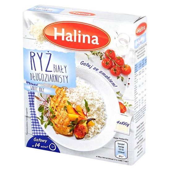 Obrazek Halina Ryż biały długoziarnisty 400 g (4 sztuki)