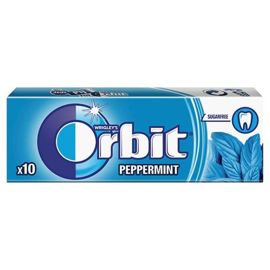 Obrazek Orbit Peppermint Guma do żucia bez cukru 14 g (10 drażetek)