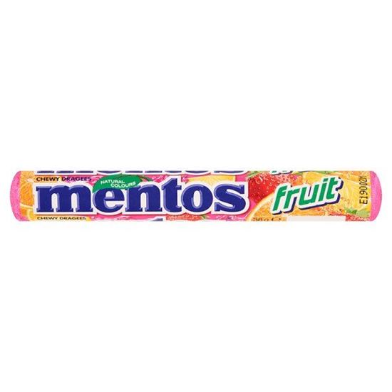 Obrazek Mentos Fruit Cukierki do żucia o smaku owocowym 38 g
