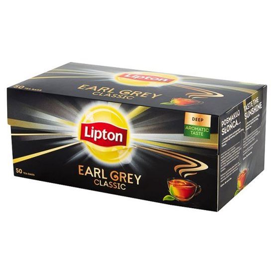 Obrazek Lipton Earl Grey Classic Herbata czarna 75 g (50 torebek)