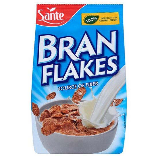 Obrazek Sante Bran Flakes Płatki zbożowe pełnoziarniste z dodatkiem otrąb pszennych 250 g