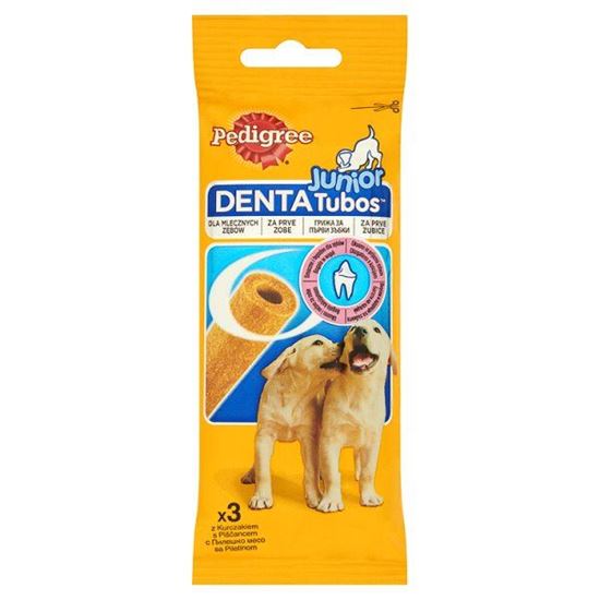 Obrazek Pedigree Junior Denta Tubos z kurczakiem Karma uzupełniająca 72 g (3 sztuki)