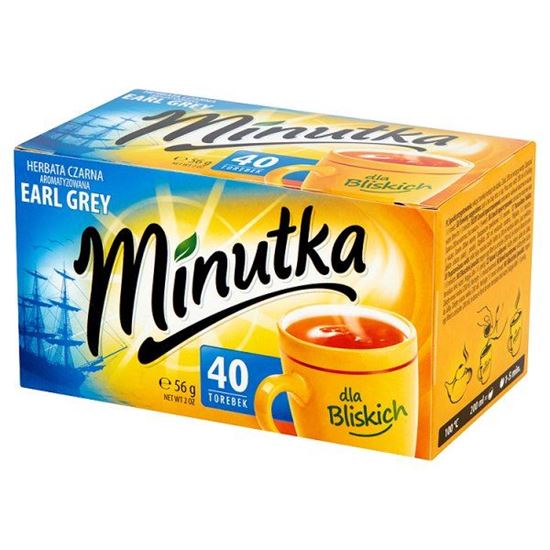Obrazek Minutka Earl Grey Herbata czarna aromatyzowana 56 g (40 torebek)