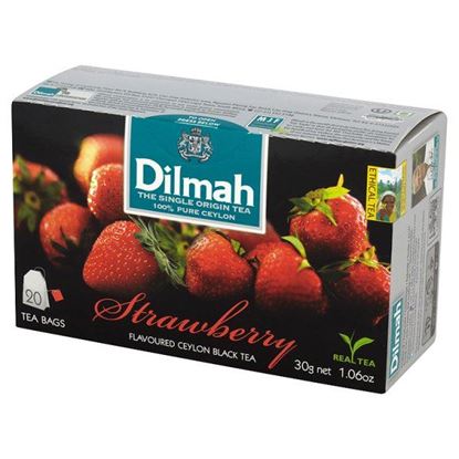 Obrazek Dilmah Cejlońska czarna herbata z aromatem truskawki 30 g (20 torebek)