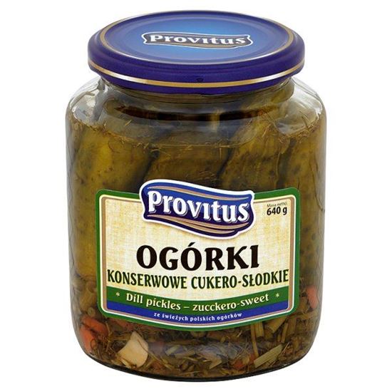 Obrazek Provitus Ogórki konserwowe cukero słodkie 640 g