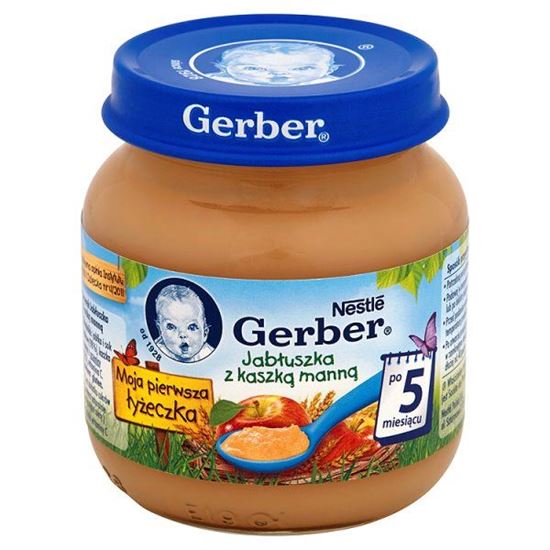 Obrazek Gerber Moja pierwsza łyżeczka Jabłuszka z kaszką manną po 5 miesiącu 125 g
