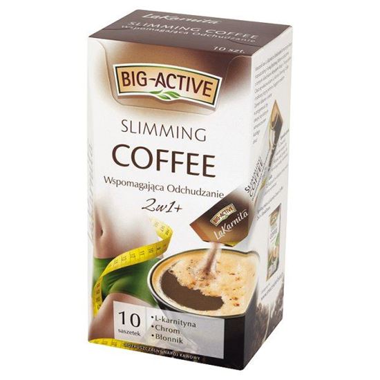 Obrazek Big-Active La Karnita Slimming Coffee 2w1+ Rozpuszczalny napój kawowy 120 g (10 saszetek)