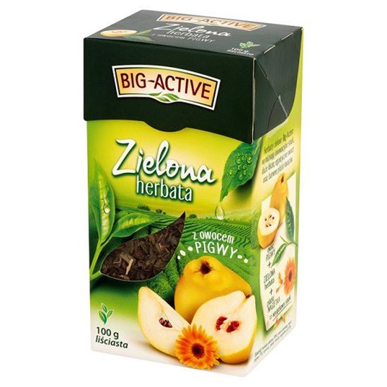 Obrazek Big-Active Zielona herbata liściasta z owocem pigwy 100 g