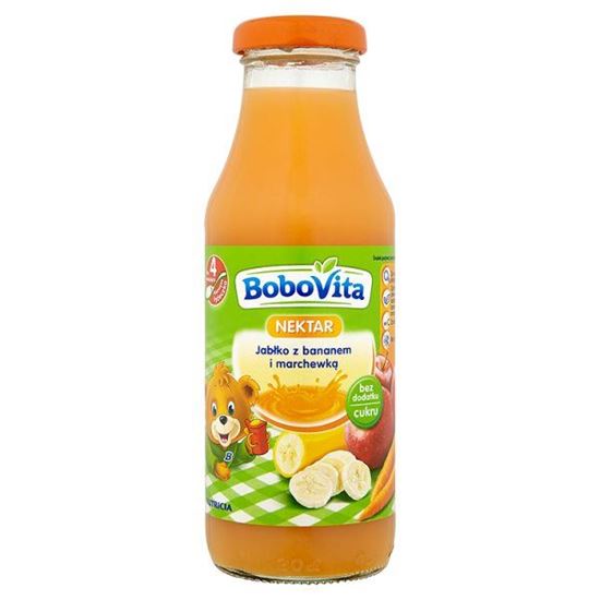 Obrazek BoboVita Nektar Jabłko z bananem i marchewką po 4 miesiącu 300 ml
