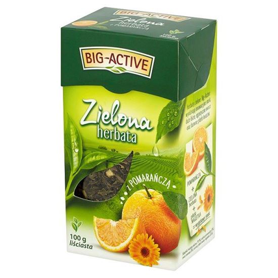 Obrazek Big-Active Zielona herbata z pomarańczą liściasta 100 g