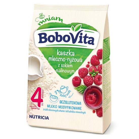 Obrazek BoboVita Kaszka mleczno-ryżowa z sokiem malinowym po 4 miesiącu 230 g