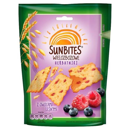 Obrazek Sunbites Wielozbożowe herbatniki z owocami leśnymi 100 g