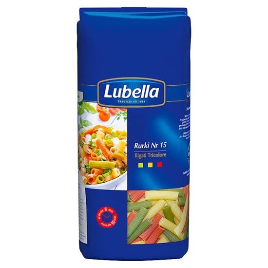 Obrazek Lubella Rigati Tricolore Makaron Rurki Trzy kolory 400 g