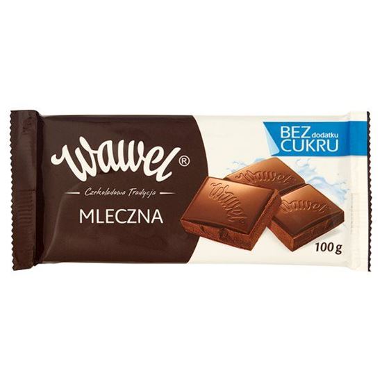 Obrazek Wawel Mleczna Czekolada bez dodatku cukru 100 g