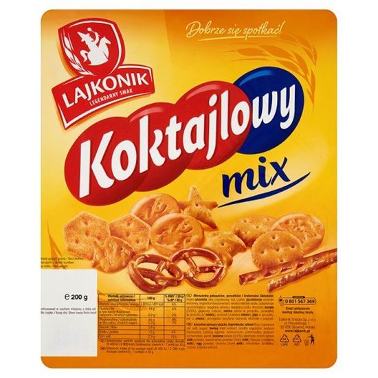 Obrazek Lajkonik Koktajlowy mix Mieszanka paluszków precelków i krakersów 200 g