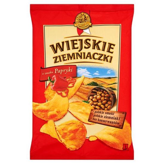 Obrazek Wiejskie Ziemniaczki o smaku papryki Chipsy ziemniaczane 130 g