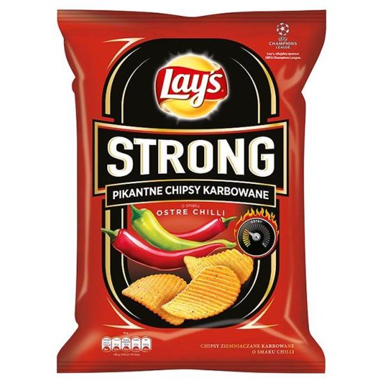 Obrazek Lay's Strong Pikantne chipsy karbowane o smaku ostre chilli 225 g