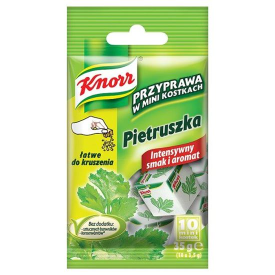 Obrazek Knorr Przyprawa w mini kostkach Pietruszka 35 g (10 mini kostek)