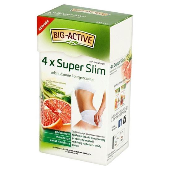Obrazek Big-Active 4 x Super Slim Suplement diety Herbatka ziołowo-owocowa 40 g (20 torebek)