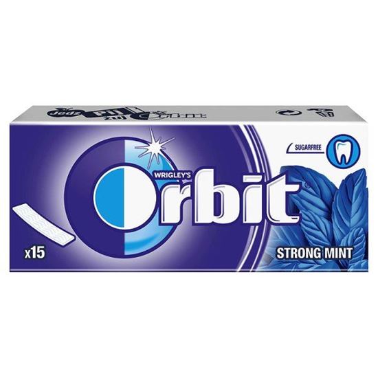 Obrazek Orbit Strong Mint Guma do żucia bez cukru 39 g (15 listków)
