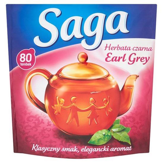Obrazek Saga Earl Grey Herbata czarna 120 g (80 torebek)