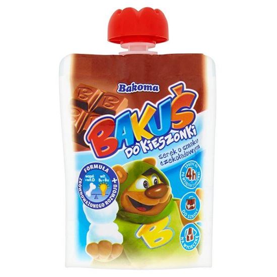 Obrazek Bakoma Bakuś do kieszonki Serek o smaku czekoladowym 80 g