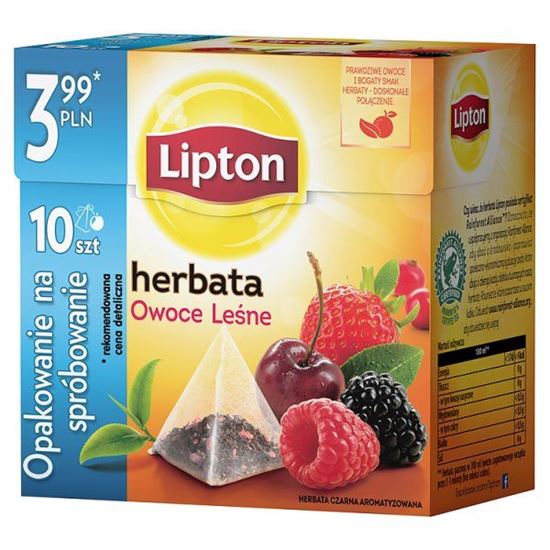 Obrazek Lipton Owoce Leśne Herbata czarna 17 g (10 torebek)