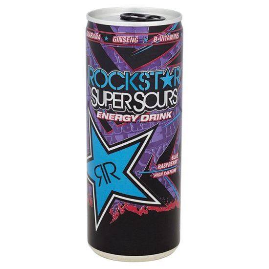 Obrazek Rockstar SuperSours Blue Raspberry Gazowany napój energetyzujący 250 ml