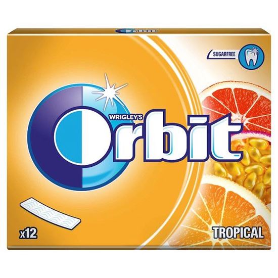 Obrazek Orbit Tropical Guma do żucia bez cukru 31 g (12 listków)