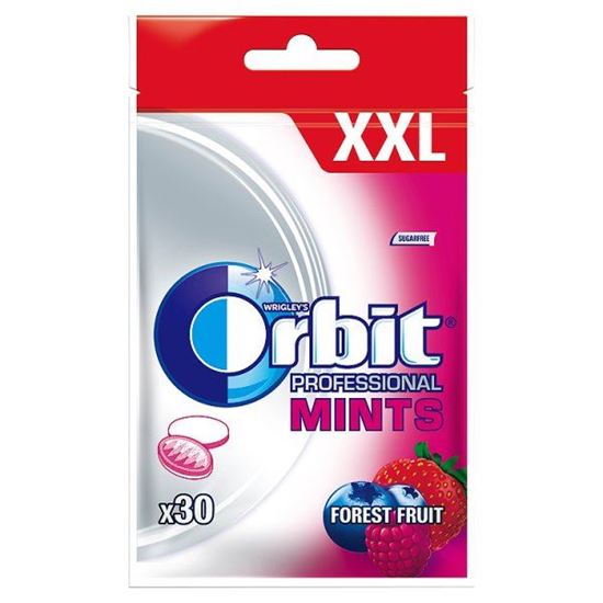 Obrazek Orbit Professional Mints Forest Fruit XXL Cukierki bez cukru 30 g (30 cukierków)