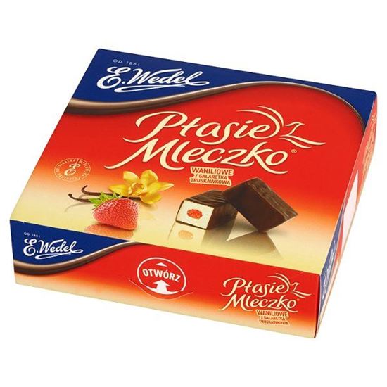 Obrazek E. Wedel Ptasie Mleczko waniliowe z galaretką truskawkową 380 g