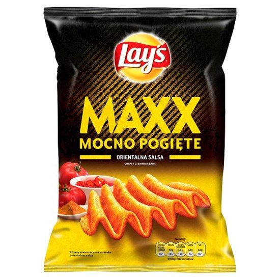 Obrazek Lay's Maxx Mocno Pogięte o smaku Orientalna salsa Chipsy ziemniaczane 140 g