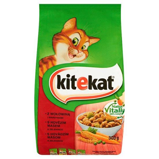 Obrazek Kitekat z wołowiną i warzywami Karma pełnoporcjowa 300 g