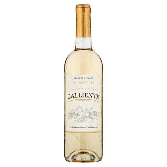 Obrazek Calliente La Mancha Wino białe półsłodkie hiszpańskie 750 ml